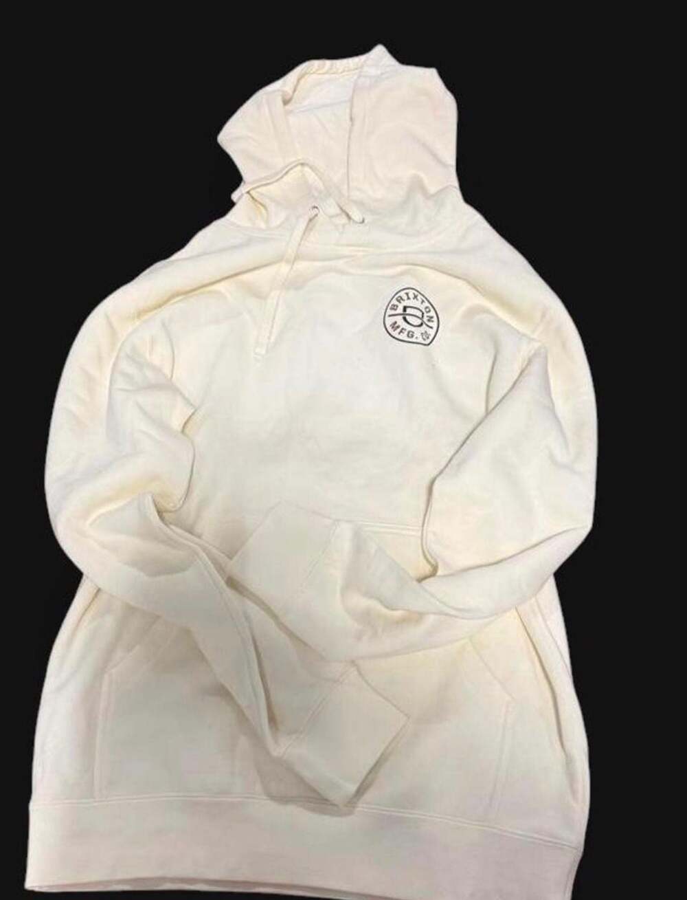 Brixton MFG Co. Logo Hoodie Cream Size M